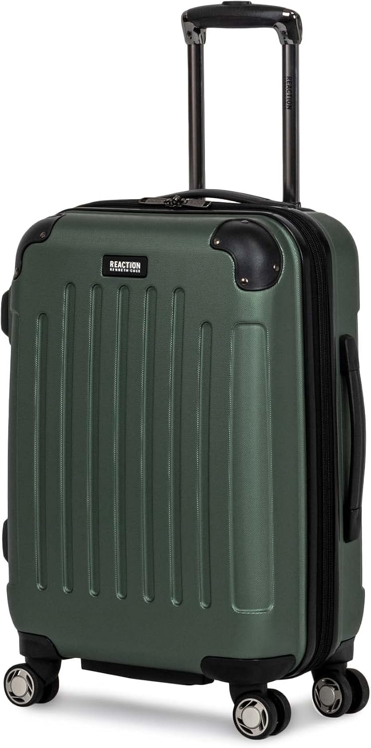 Kenneth Cole REACTION Renegade Luggage Expandable 8-Wheel Spinner Lightweight Hardside Suitcase, Champagne, 20-Inch Carry On