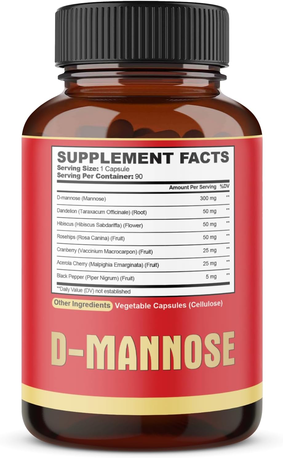 agobi D-Mannose Capsules - 7 Herbs with Cranberry, Dandelion