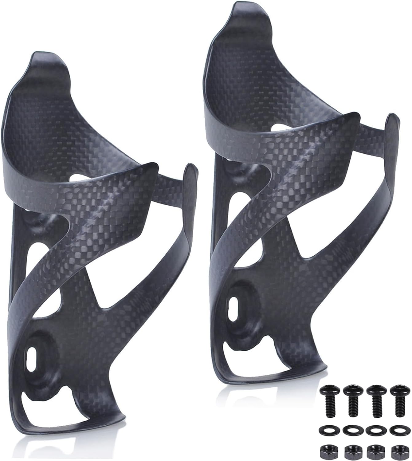 ThinkTop 2 Pack Ultra-Light Full Carbon Fiber Bike Water Bottle Cage Holder | Lightweight Bicycle Drink Water Cup Holder Bracket Rack for Road Bike