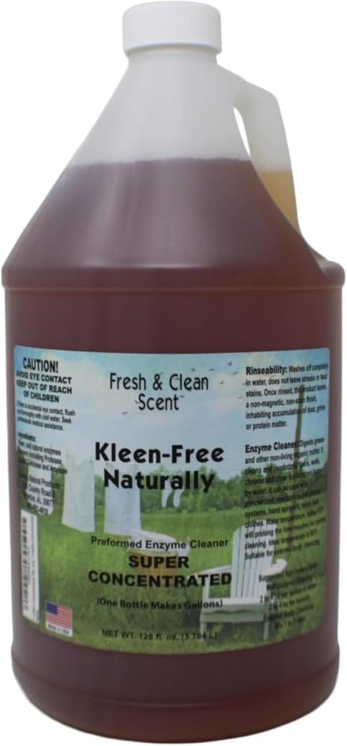 Naturally Preformed Enzyme Cleaner, Enzyme Solution, Multi-Purpose Cleaner, Laundry Additive and More - Concentrate - Original Scent - 128oz (1 Gallon)