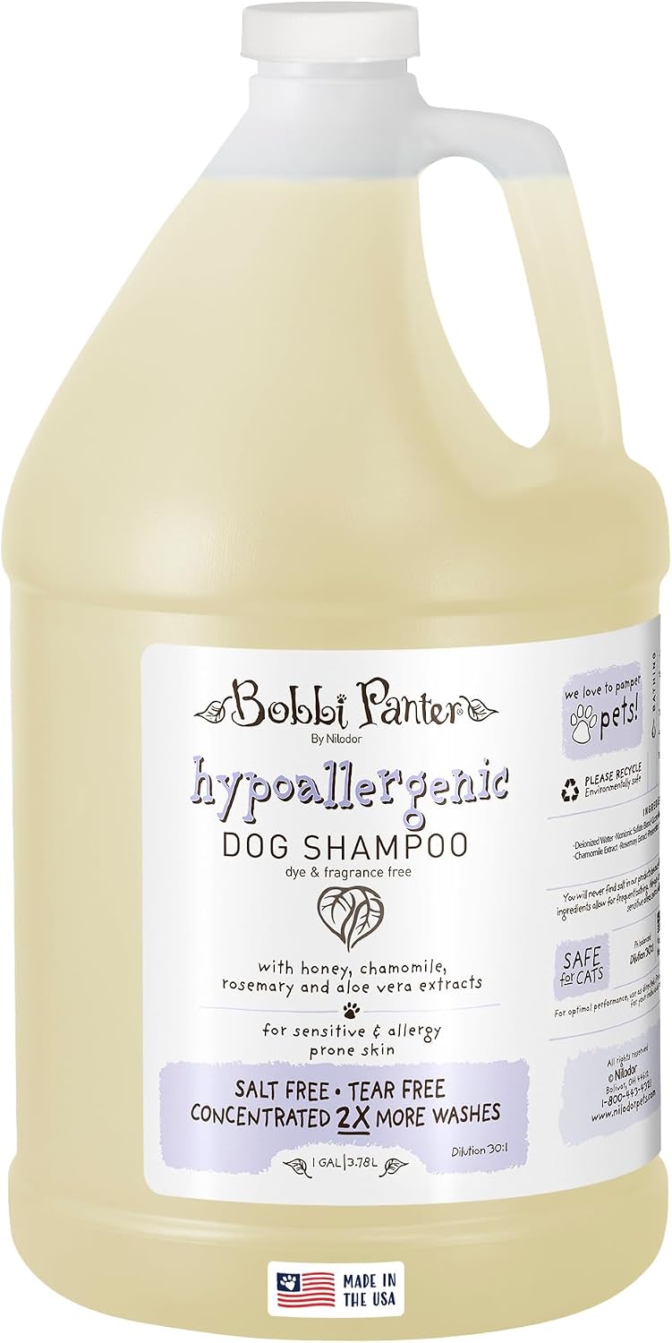 Bobbi Panter Soothing Dog Shampoo Tea Tree, Lavender, Cucumber & Oat Protein – Natural Formula for Sensitive Skin & Irritation Relief, Tear-Free, 30:1 Concentrate, Made in USA, 14 oz
