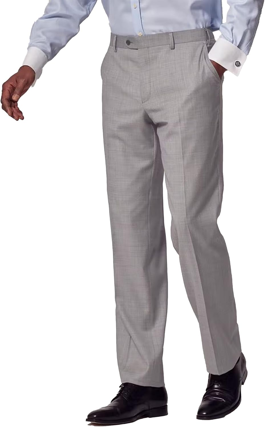 Men's Cozy Hidden Expandable Waist Dress Pants | Premium Stretch Texture Weave Work to Weekend Pants
