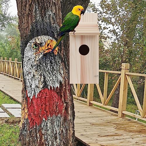 Cedar Blue Bird Box House,Hummingbird Wren Chickadee House, Assembled,1Pcs