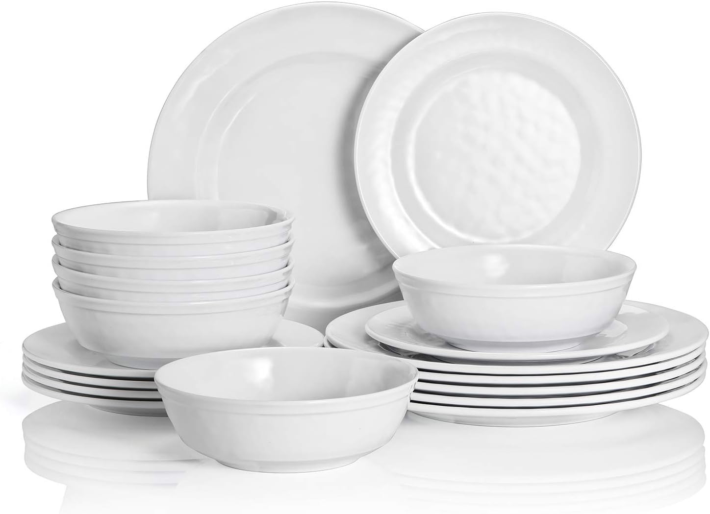 TP 18-Piece Dinnerware Set, Melamine Dishes Set with Bowls and Plates, Service for 6, Non-breakable Lightweight Dining Tableware, Teal