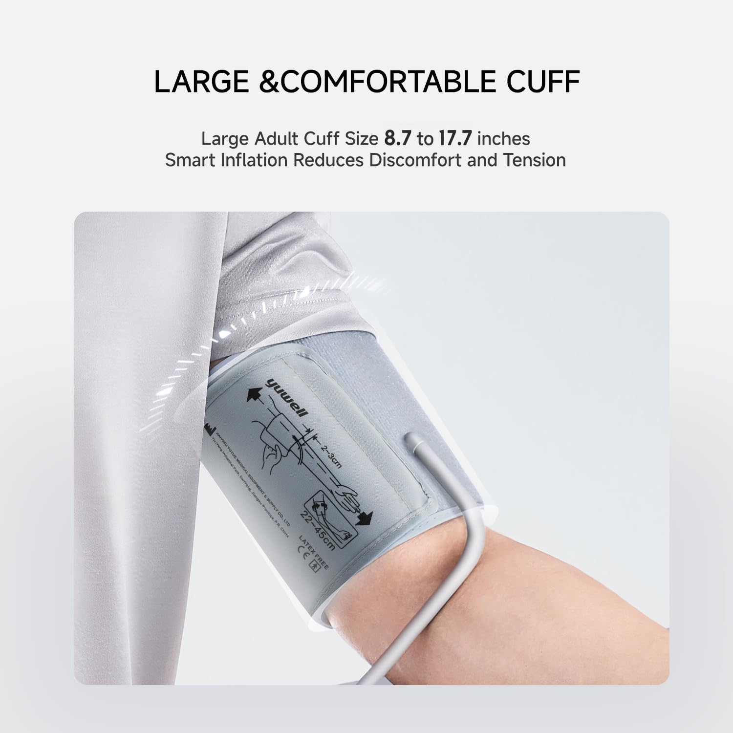 yuwell Blood Pressure Monitor, Large Upper Arm Blood Pressure Cuff, Digital Blood Pressure Machine for Home Use, Large Display, Stores 99 Readings