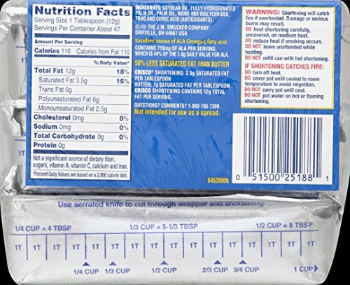 Crisco Baking Sticks All Vegetable Shortening, 20 Ounce (Pack of 3)