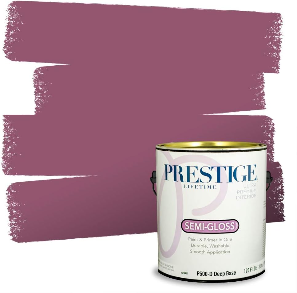 PRESTIGE Paints Exterior Paint and Primer In One, 1-Gallon, Satin, Comparable Match of Sherwin Williams* Grandeur Plum*
