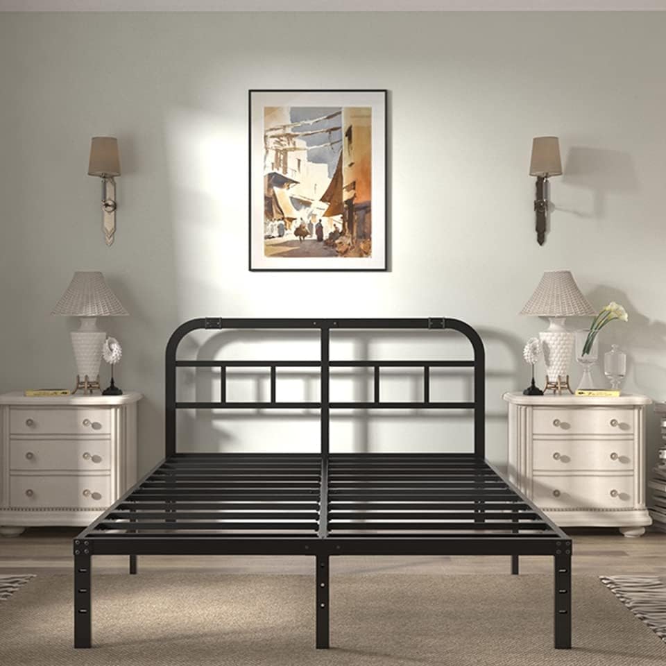 Queen 14" Heavy Duty Metal Platform Bed Frame with Headboard
