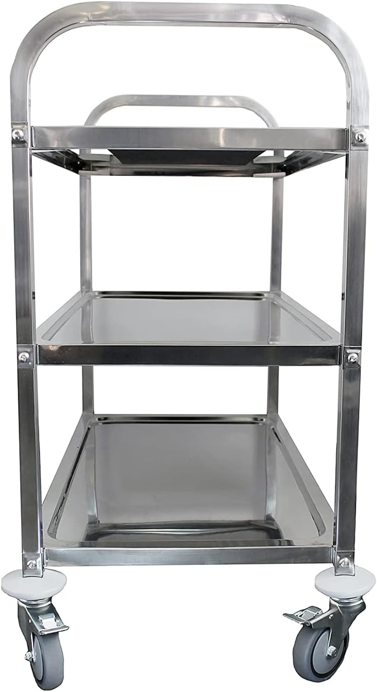 Medium 3 Shelf Heavy Duty Utility Cart on Wheels | 34 in. Long x 18 in. Wide