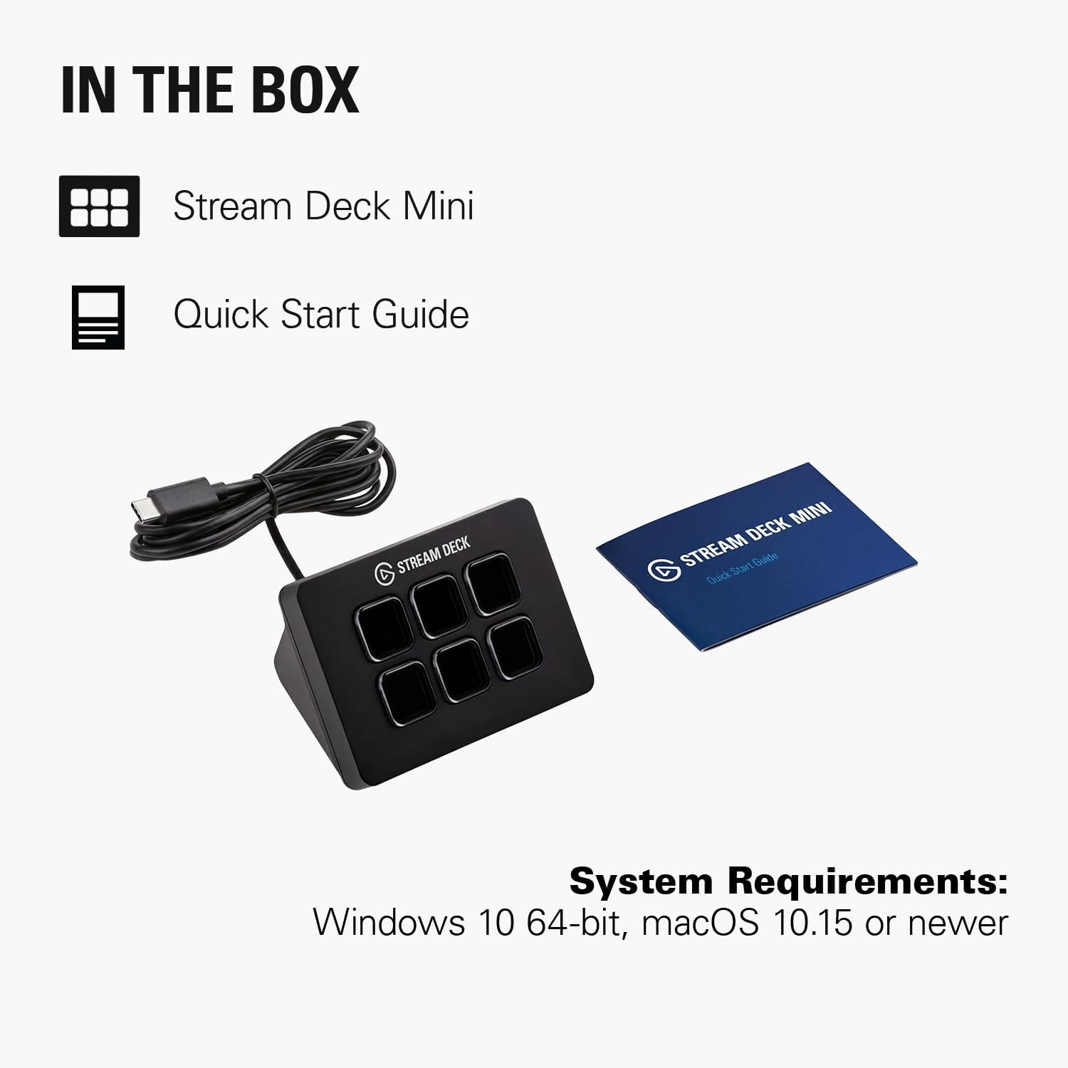 Elgato Stream Deck Mini, 6 Customizable LCD Macro Keys | Compatible with Zoom, Teams, Office, Adobe apps and more, Drag-and-drop setup