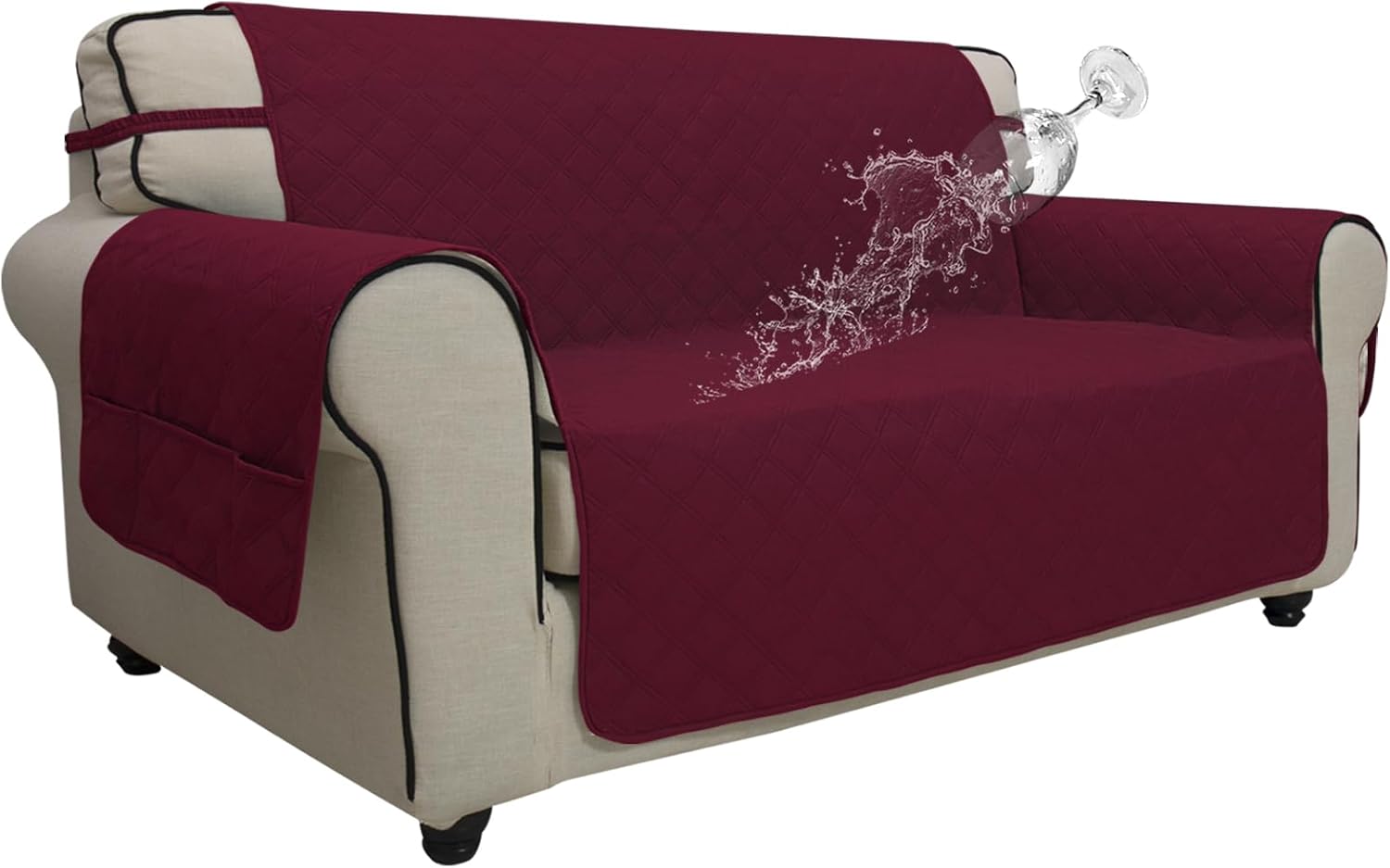 Easy-Going Waterproof Non-Slip Couch Cover, Small Recliner, Chocolate
