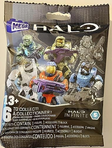 Mega Construx Halo Infinite Series 5 Mini Figures – Pack of 4 Blind-Bag Spartans | Collectible 2″ Buildable Figures | Ages 13+