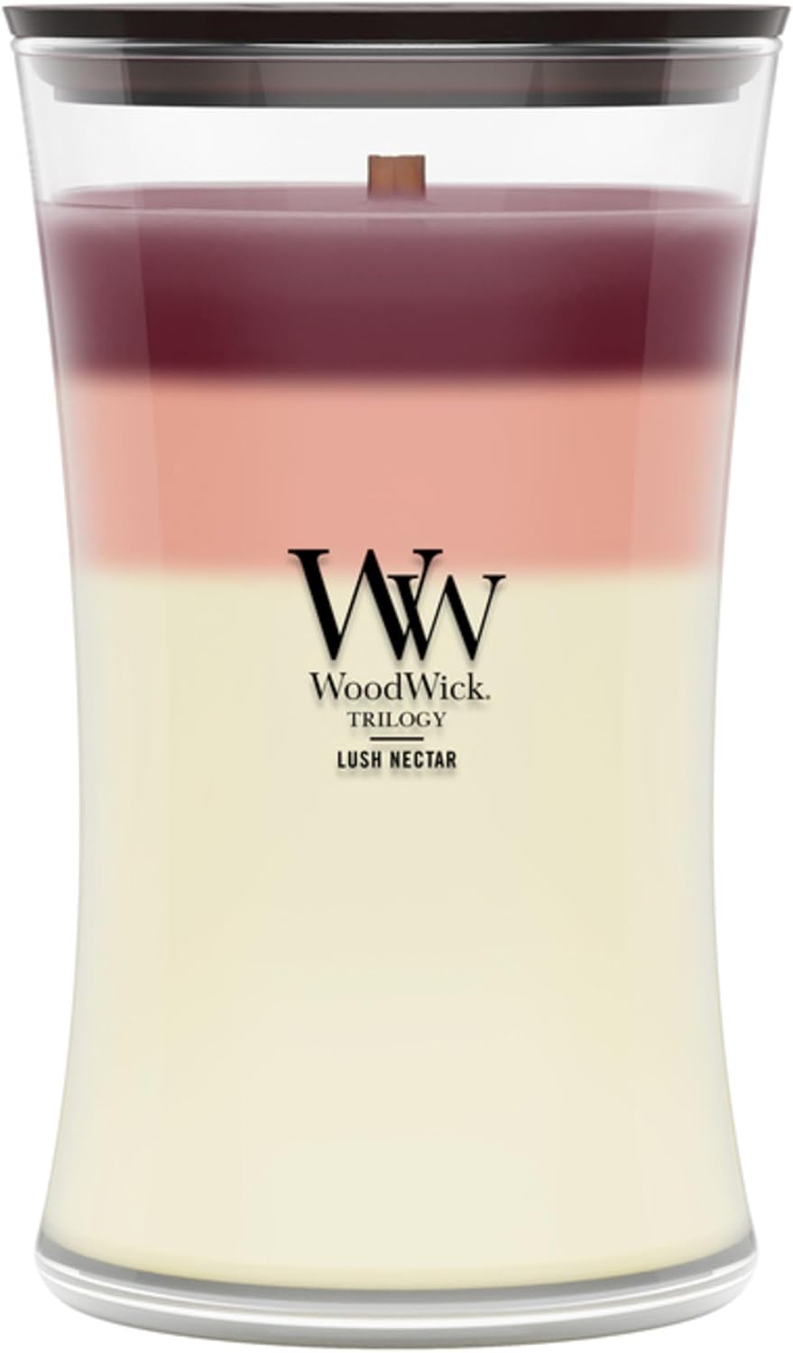 WoodWick Café Sweets Trilogy Holiday Candle Gifts for Women and Men, 9.7 oz Medium Hourglass Trilogy Candle with Crackling Wick