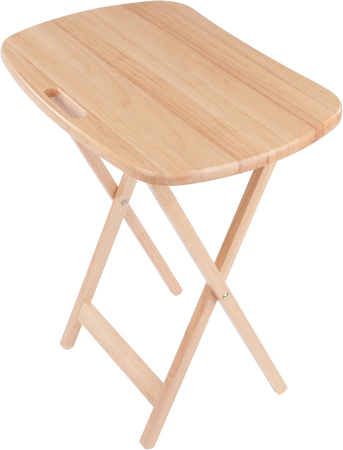 Winsome Lucca Set of 4 Foldable Snack Tables with Storage Rack, Walnut, 26" | Easy to Store Portable Fold Up Table Set for Kitchen, Living Room TV Dining, Crafts, Puzzles, Work From Home