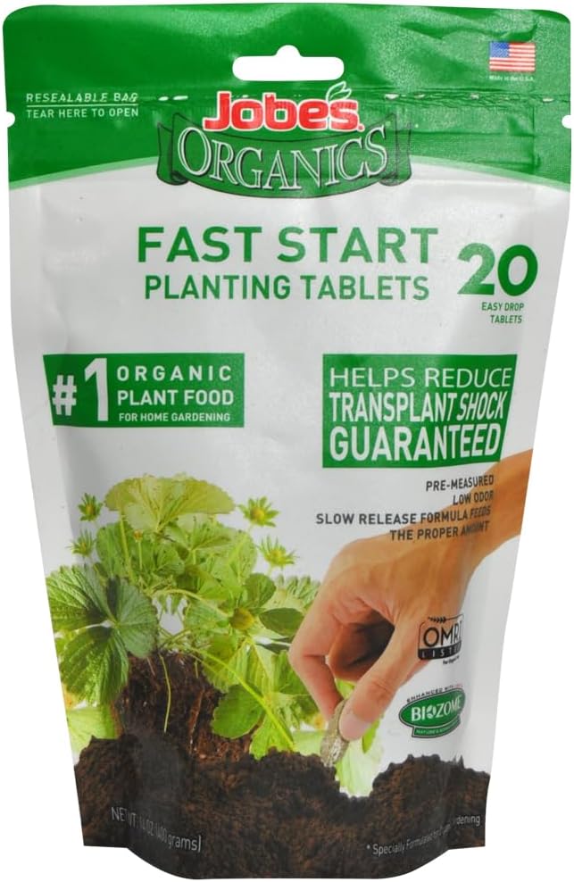 Jobe’s Organics All Purpose Fertilizer Spikes, Easy Plant Care Fertilizer for Vegetables, Flowers, Shrubs, Trees, and Plants, 50 Count