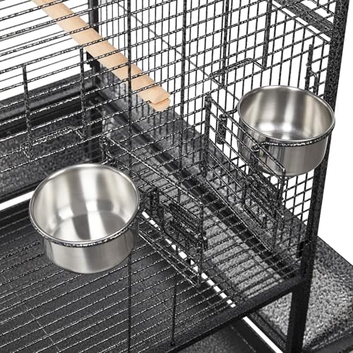 Yaheetech 69" Large Bird Cage, Rolling Parrot Cage for Parakeets Cockatiels | Play Top with Ladder & Feeders, Slide-Out Tray, Rolling Stand