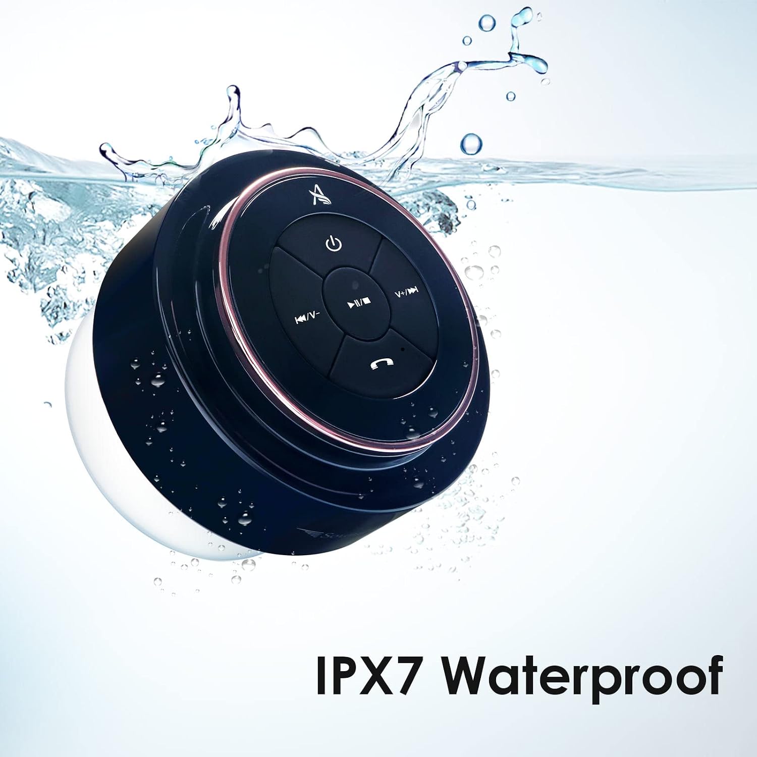 XLEADER, Upgraded, Pro Shower Speaker, Certified IPX7 Waterproof Bluetooth Speaker, with Suction Cup, Silicone Lanyard, 8W Crystal Sound&Rich Bass