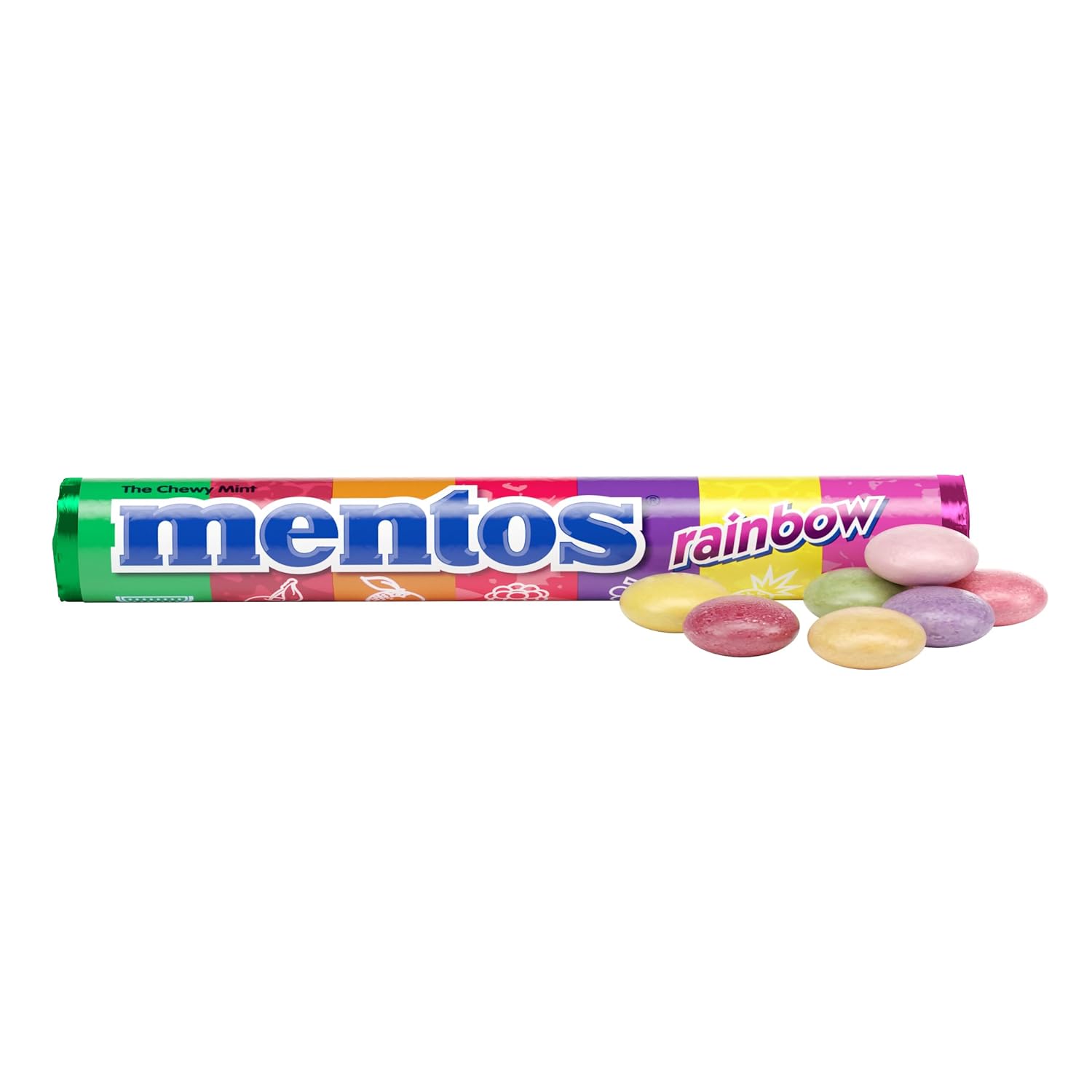 Mentos Chewy Mint Candy Roll, Cinnamon, 14 Pieces Per Roll, 15 Count Pack
