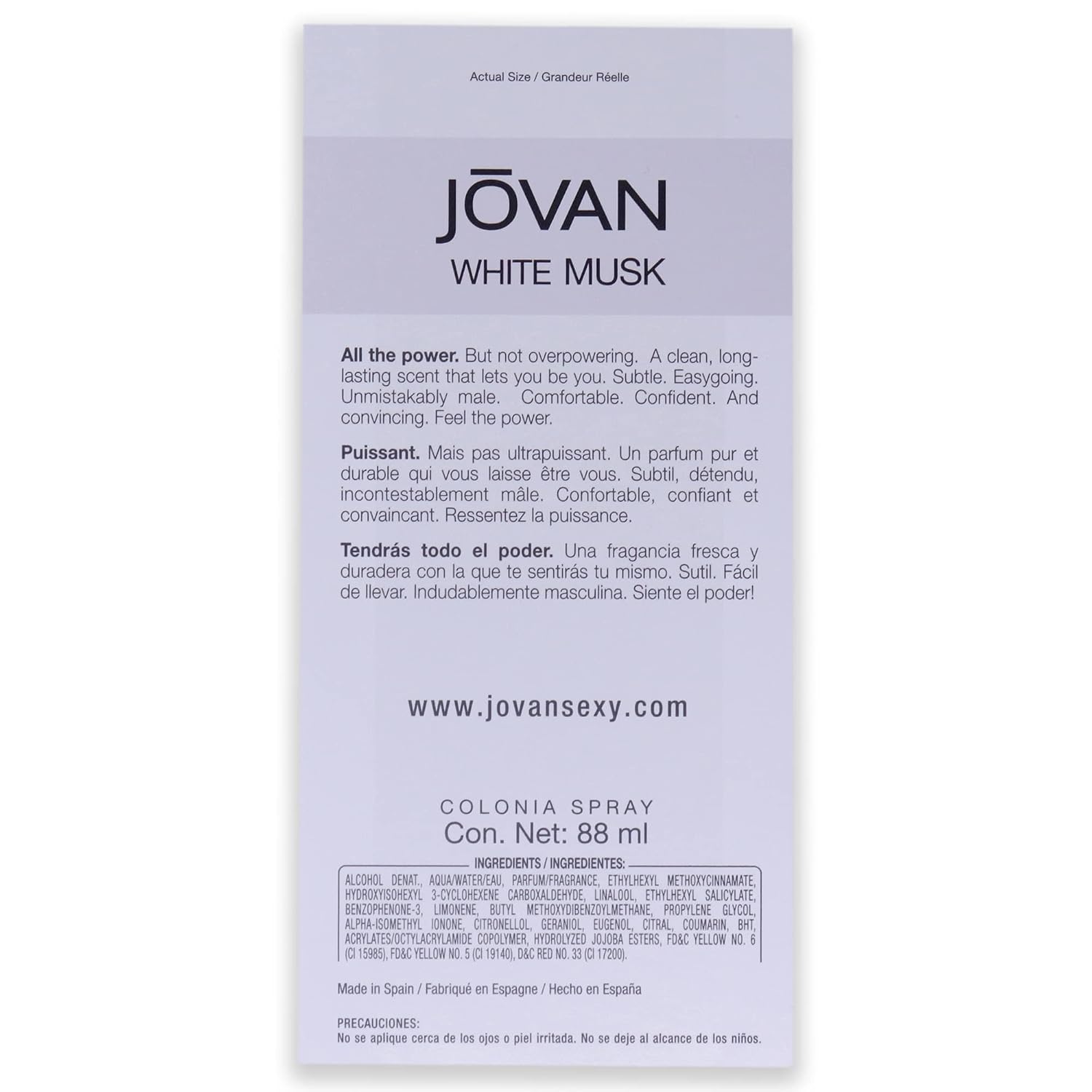 WHITE MUSK MEN/JOVAN COLOGNE SPRAY 3.0 OZ (M)