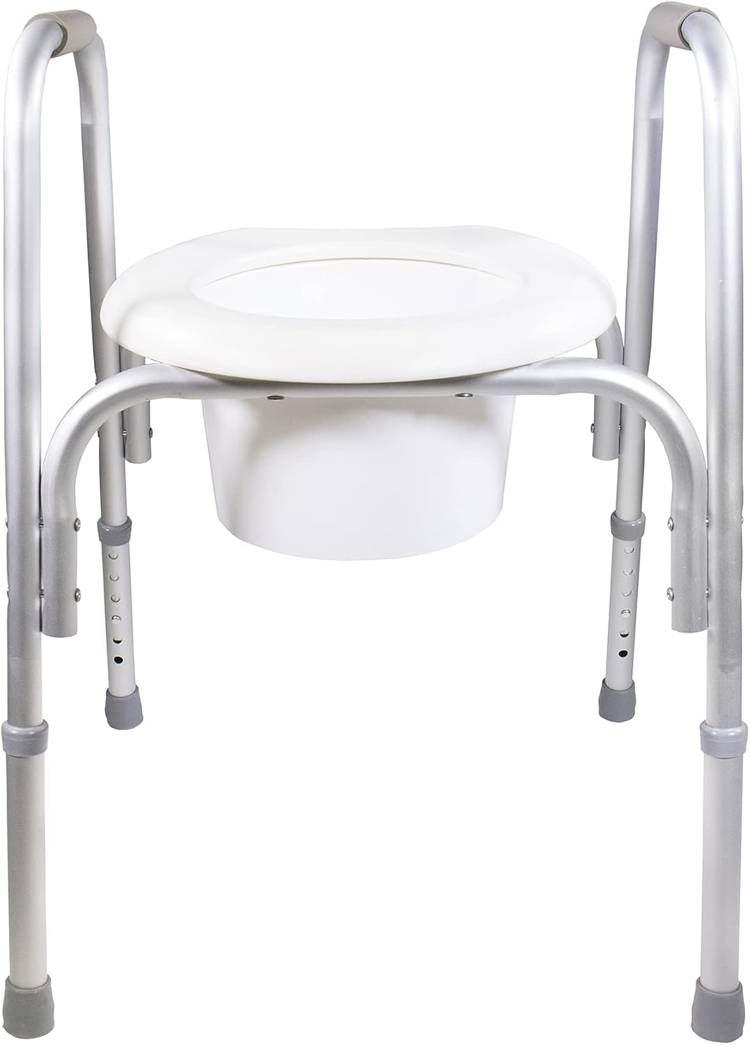 PCP Raised Toilet Seat and Safety Frame, Pre-Assembled Tool Free, Secure Adjustable Height, Made in USA, Regular