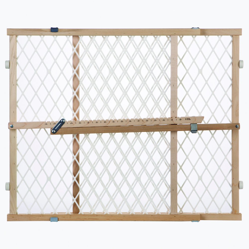 Toddleroo by North States - Diamond Mesh Wooden Baby Gate: Pressure Mounted Baby Gate for Doorways - Adjustable 26.5 to 42 Inches Wide - 23 Inches