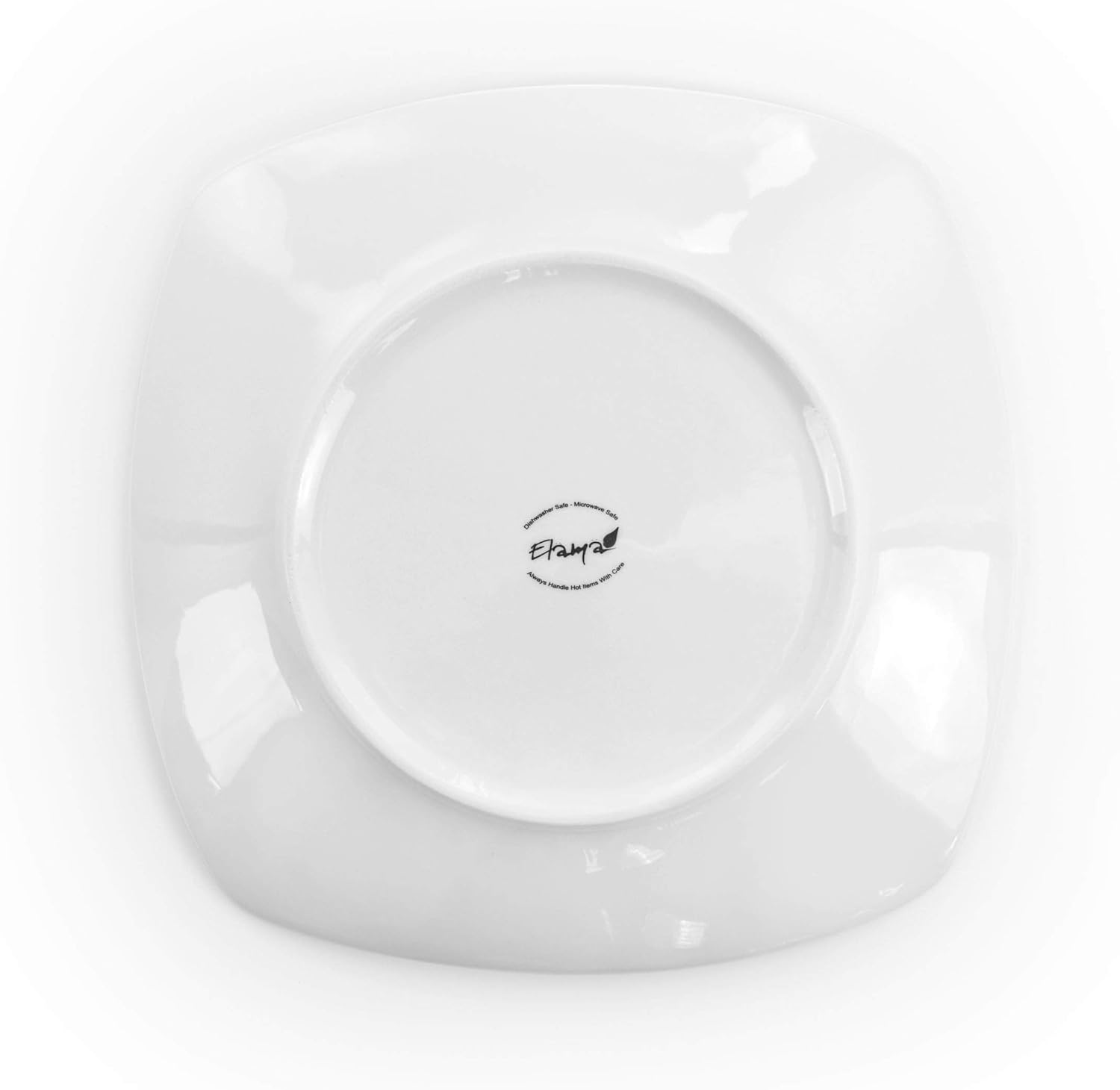 Elama Cara 16 Piece Round Porcelain Dinnerware Set in White