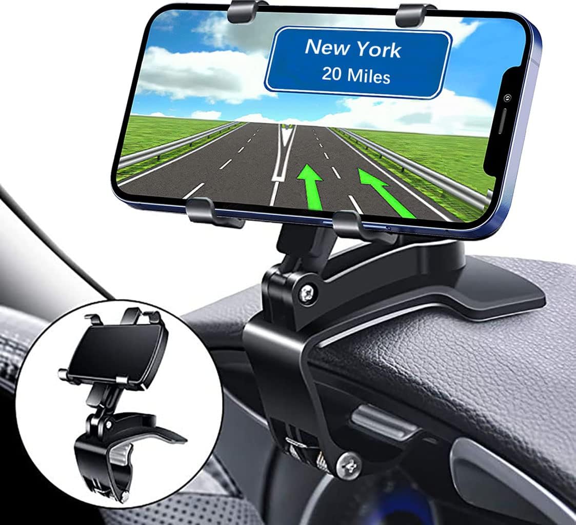 Car Phone Holder Mount,360 Degrees Rotation Dashboard Phone Holder for iPhone,Samsung,Google,Nokia,and 4 to 7" Smartphones