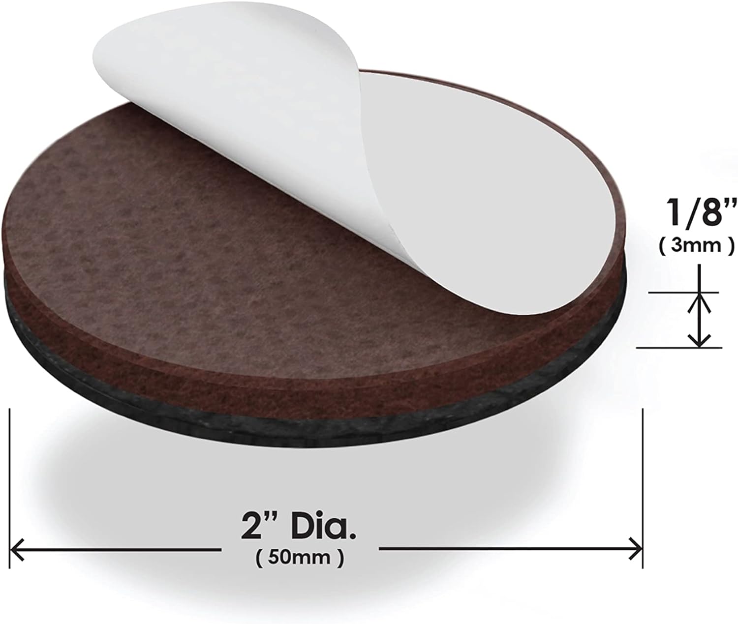 Slipstick GorillaPads CB149 Non-Slip Furniture Pads/Rubber Grippers (Set of 8) Self-Adhesive Furniture Feet Floor Protectors, 1-1/2 inch Round, Black