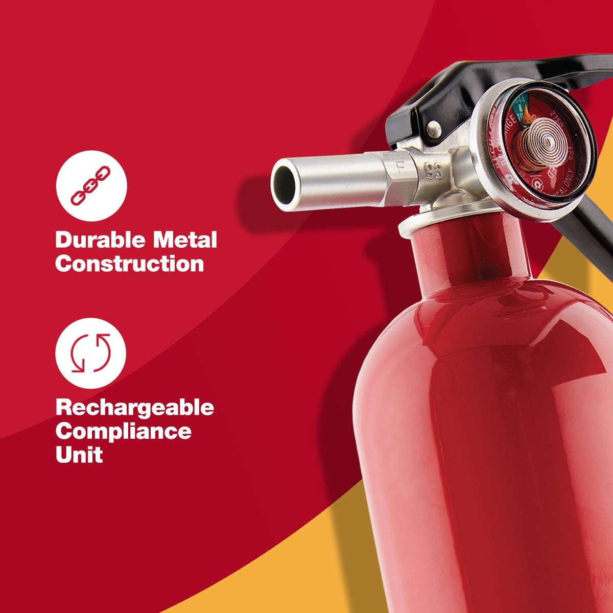 First Alert Fire Extinguisher, Standard Garage Use | GARAGE10 UL RATED 10-B:C, Red 1-Pack