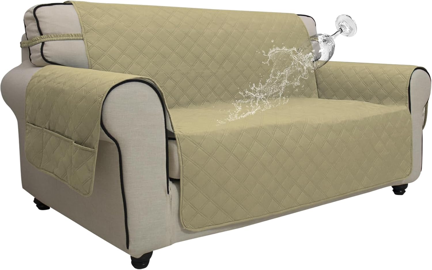 Easy-Going Waterproof Non-Slip Couch Cover, Small Recliner, Chocolate