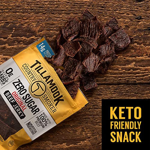 Tillamook Country Smoker Zero Sugar Keto Friendly Beef Jerky, Original, 2.2 Ounce