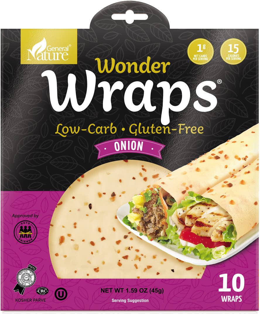 Wonder Wraps -Original- Low Carb Keto Tortillas | Non-GMO Kosher Low Calorie Burrito Wraps | Delicious Gluten Free, Soy Free, Nut Free
