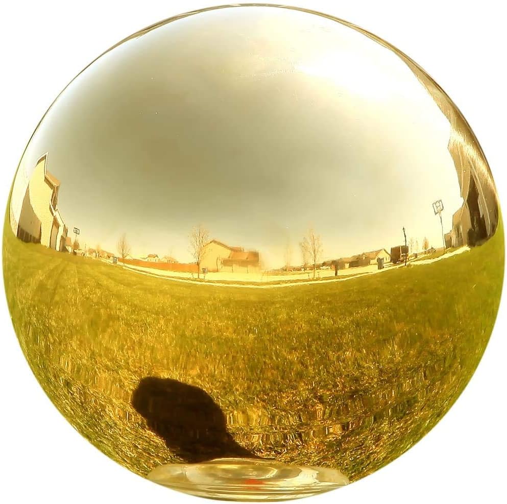 Lily's Home 12 Inch Stainless Steel Gazing Globe Mirror Ball, Colorful and Shiny Addition to Any Garden or Home, Ideal As a Housewarming Gift, Silver