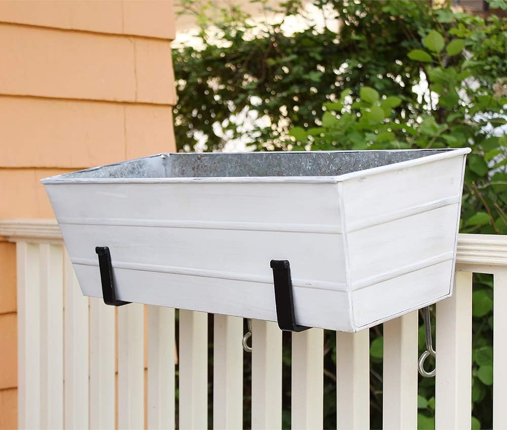 Achla Designs Galvanized Window Flower Box Planter-Green-Medium (24" L x 9.5" W x 7.5" H)