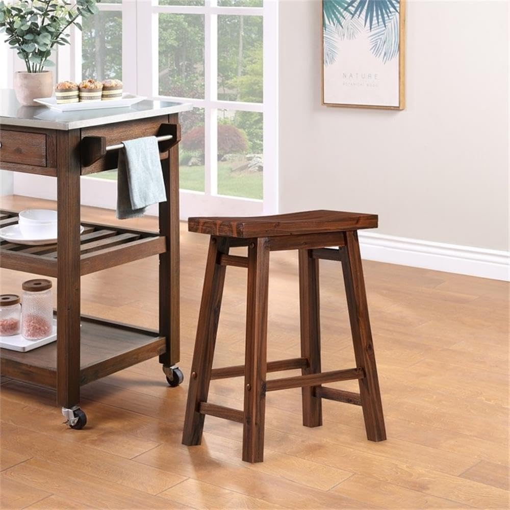 Boraam Sonoma Saddle Stool, Chestnut