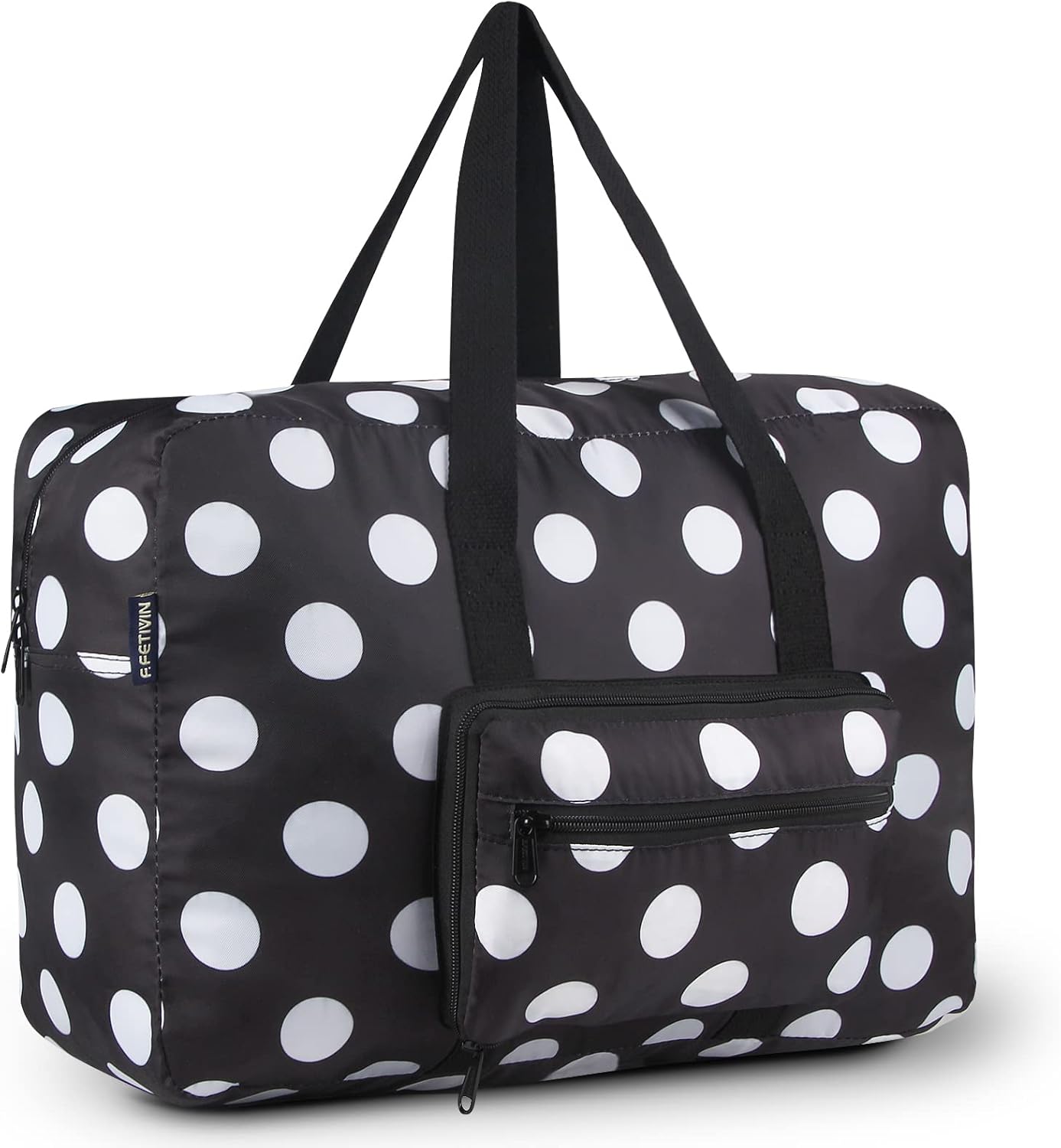 Travel Foldable Waterproof Duffel Bag - Lightweight Carry on Luggage Tote Duffel Bag(Black Floral)
