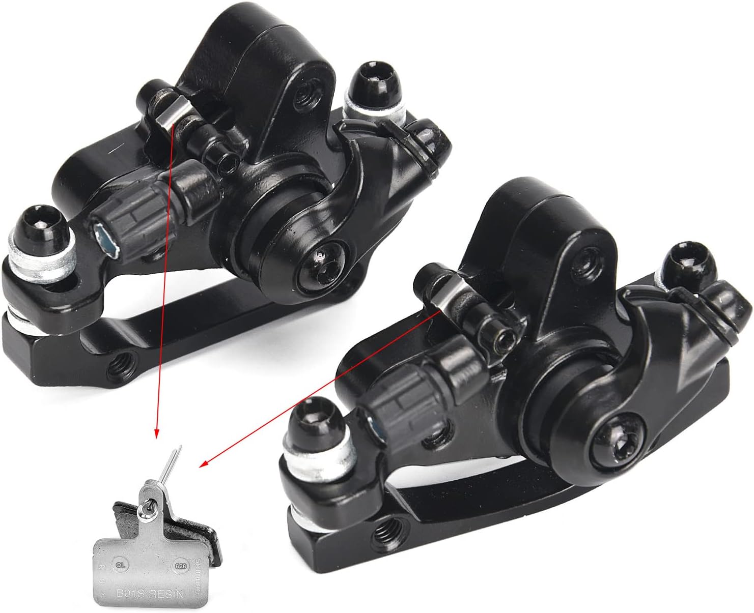 TOBWOLF MTB Cable Disc Brake Kit, Front Rear Calipers with 160mm Rotors