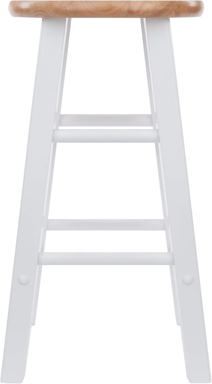 Winsome Element Counter Stools, Natural & White, 24", 2 Piece Set