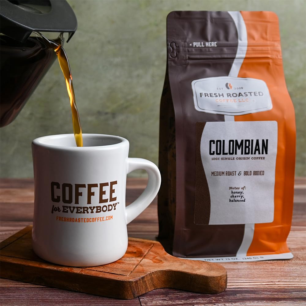 Fresh Roasted Coffee, Dark Brazil Whole Bean Coffee, Med-Dark Roast, Kosher, 5 lb (80 oz)