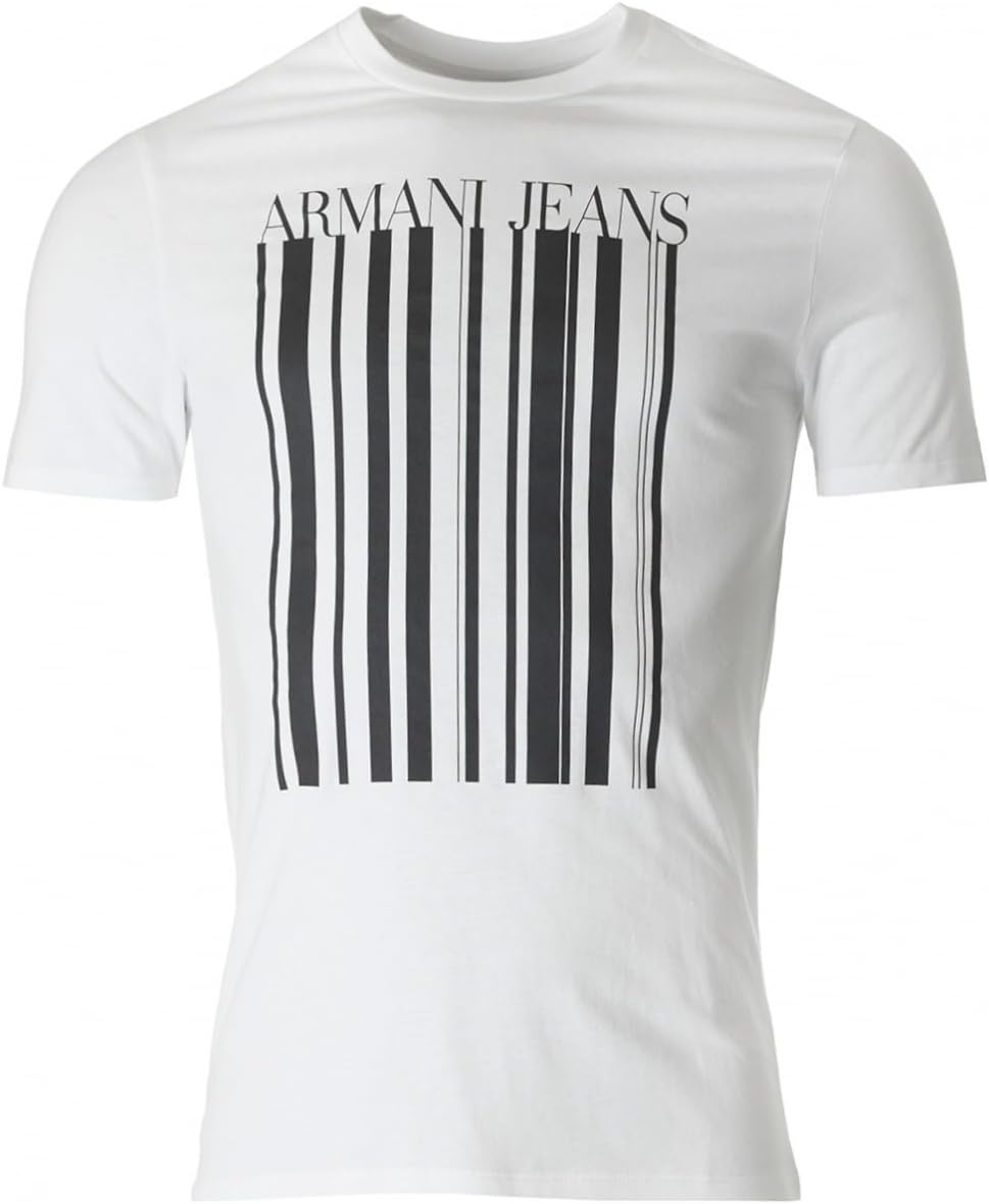 Emporio Armani Mens Regular Fit Jersey Barcode T-Shirt