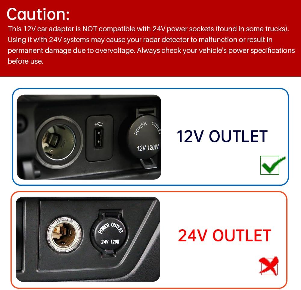 FouceClaus Radar Detector Power Charger Cord for Escort Valentine One V1 Beltronics Uniden R3/R4/R7/R8, Passport and More
