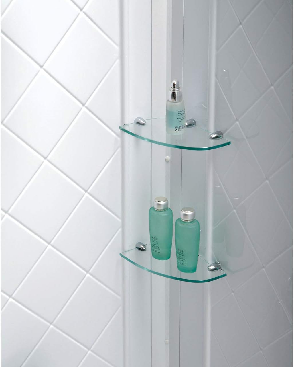 DreamLine 32 in. D x 32 in. W x 76 3/4 in. H Center Drain Acrylic Shower Base and QWALL-5 Backwall Kit In White, DL-6195C-01