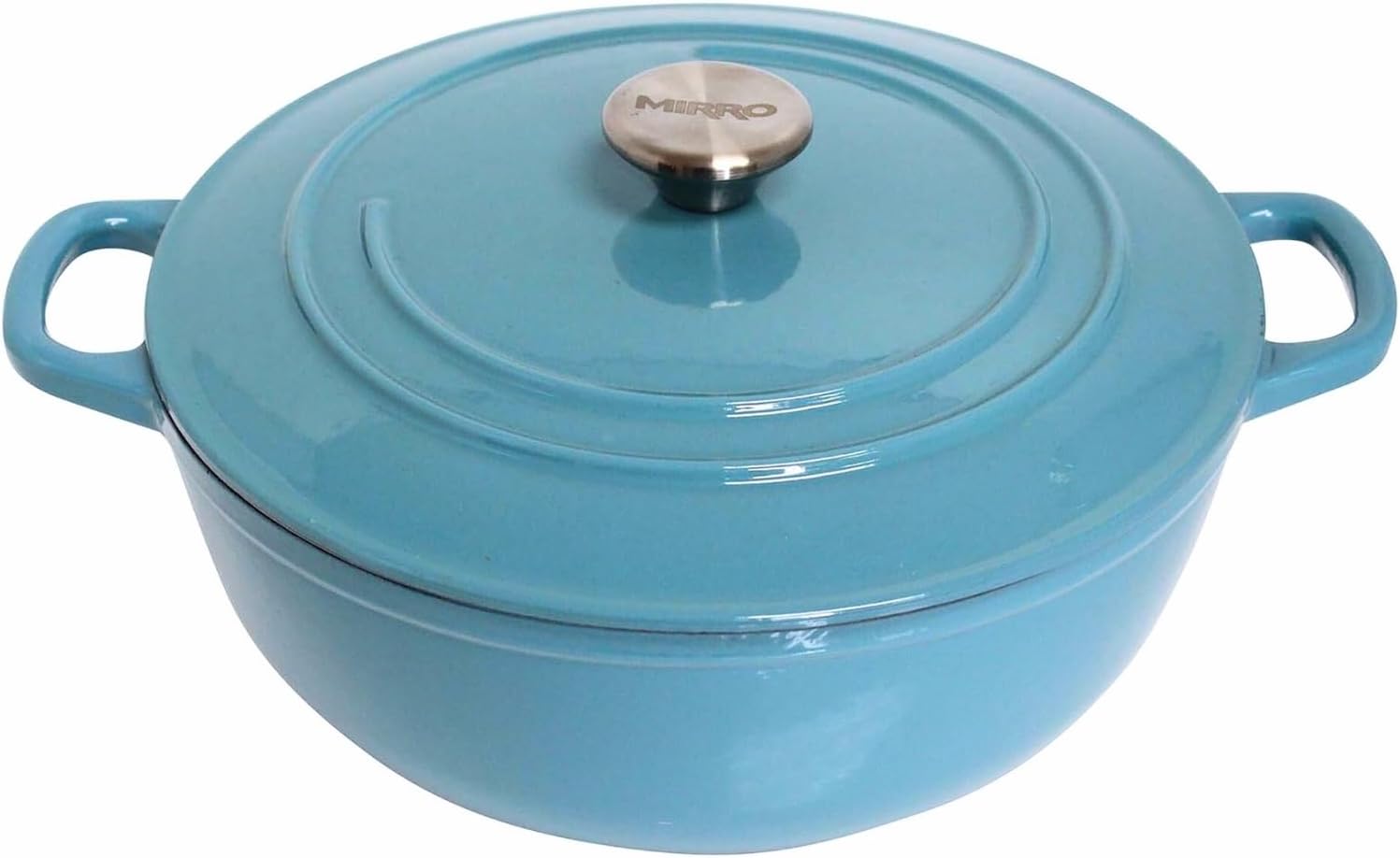MIRRO 4.8qt Cast Iron Enamel Dutch Oven, Teal