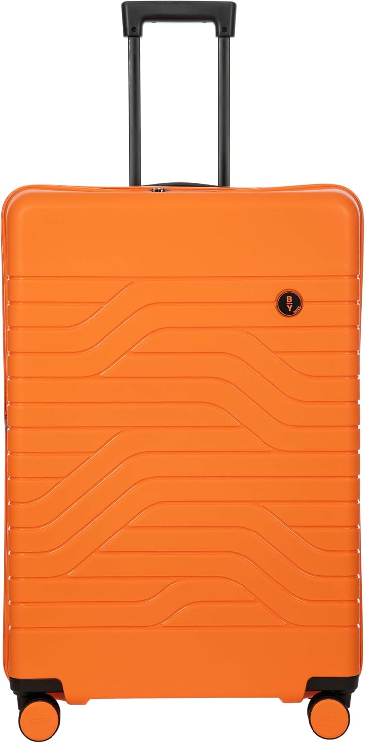 Bric's B|Y Ulisse Checked Luggage with Spinner Wheels – Expandable Lightweighted Hard Shell Suitcase, TSA Combination Lock - Removeable Wash Bag Included - 30 Inch, Mango