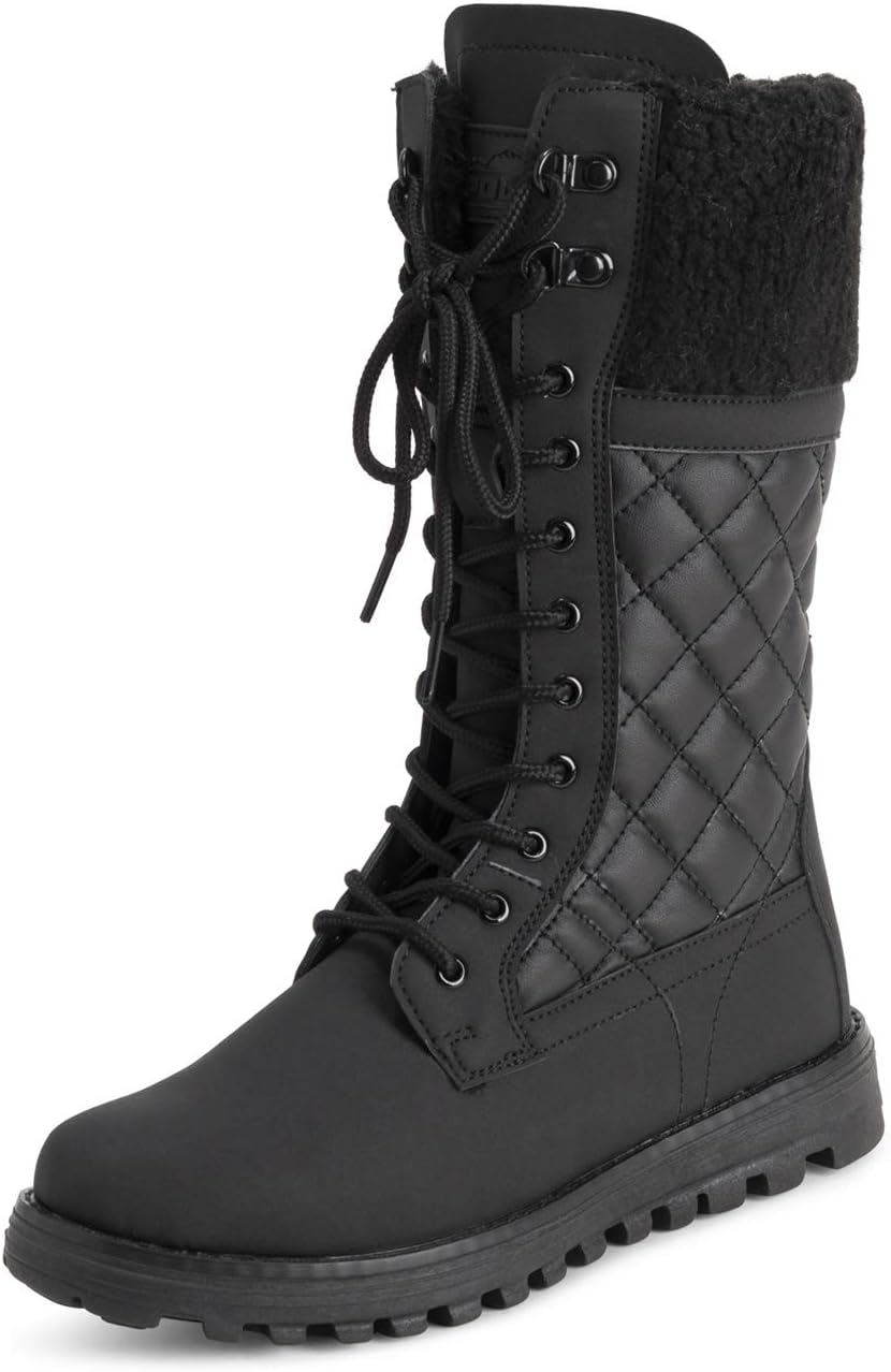 POLAR Womens Faux Fur Warm Thermal Waterproof Outdoor Walking Snow Winter Rubber Sole Calf Boots