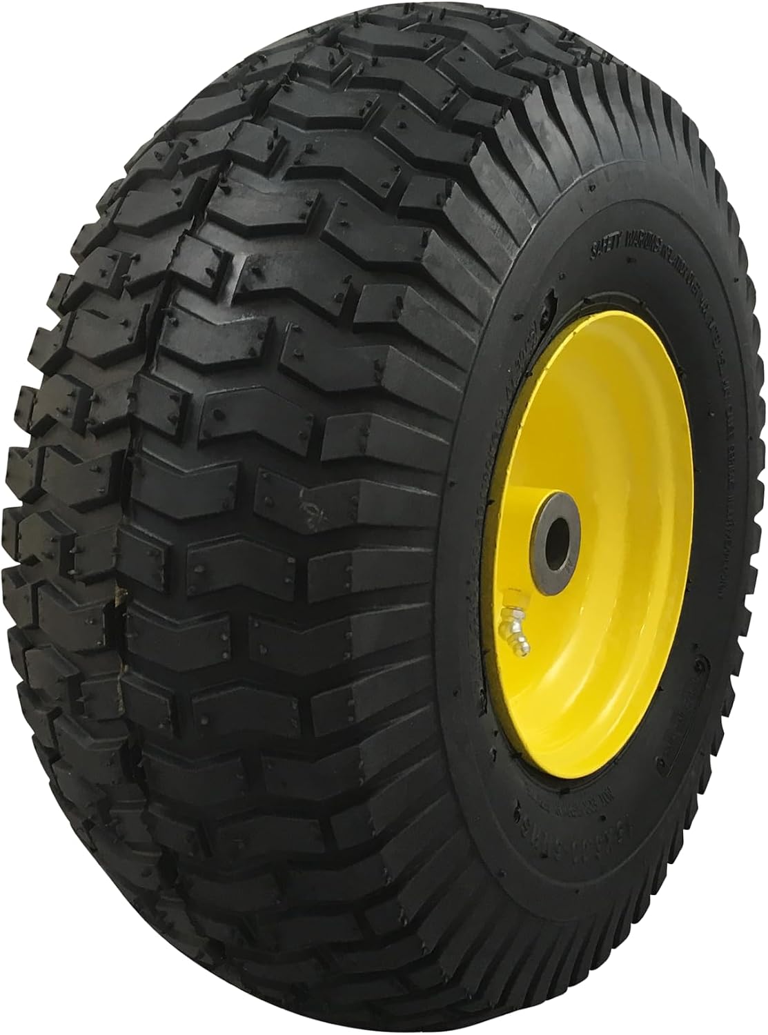 Marastar 15x6.00-6 Pneumatic, OEM Like Replacement Front Tire and Wheel Assembly, Compatible with John Deere Mowers, Turf Saver, 4PR Tube-Type Tire