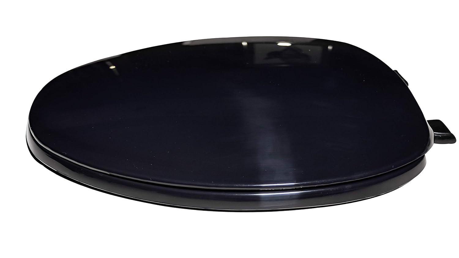 Centoco Toilet Seat Elongated, Residential, Top Mount Plastic Hinge, Black | Plastic, Closed Front, Cover, Made in the USA, 600-407