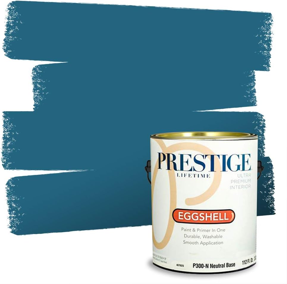 Prestige Paints E400-P-SW6506 Exterior Paint and Primer in One, 1-Gallon, Satin, Comparable Match of Sherwin Williams Vast, 1 Gallon, SW45-Vast Sky