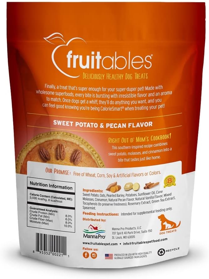 Fruitables Baked Dog Treats, Low Calorie Treats, Pumpkin & Banana, 7oz | Healthy Dog Treats, Training Treats, Crunchy Dog Biscuits, Limited Ingredient Recipe, Healthy Puppy Snacks, Made in USA