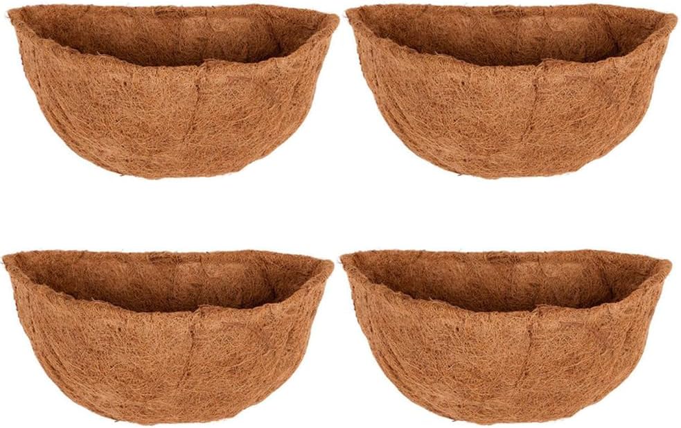 2 PCS Half Round Coco Liner 16" Nature Hanging Wall Basket Liners